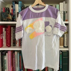 80s ringer t-shirt, Oregon Coast, vintage Alore Made in USA size M